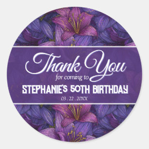 Amaryllis Flower Milestone Birthday Personalised Classic Round Sticker