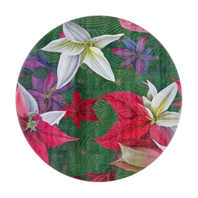 Amaryllis Flowers and pine   Cutting Board (Front)