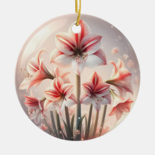 Amaryllis flowers ceramic tree decoration