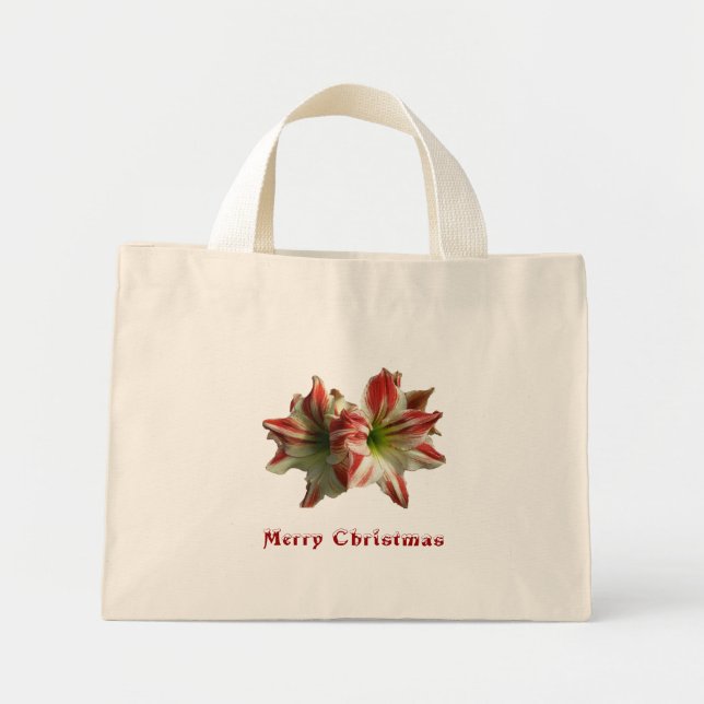 Amaryllis Merry Christmas Tote Bag (Front)