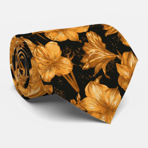 Amaryllis Pattern Best Man Business Attire Tie