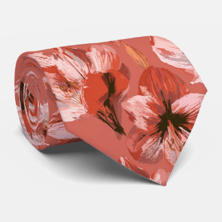 Amaryllis Pattern Father Day Modern Wedding Tie