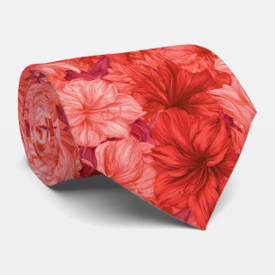 Amaryllis Pattern Groom Classic Wedding Tie