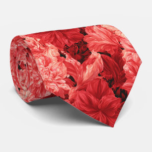 Amaryllis Print Anniversary Tropical Wedding Tie