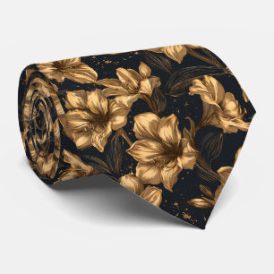 Amaryllis Print Best Man Greenery Wedding Tie