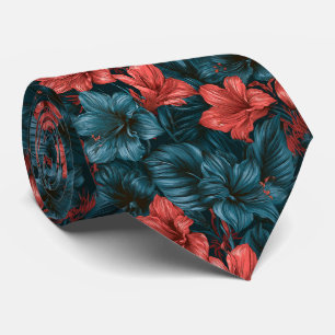 Amaryllis Print Engagement Business Attire Tie