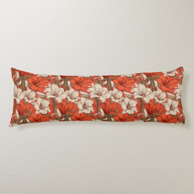 Amaryllis Print Interior Design Modern Couch Body Cushion (Front)