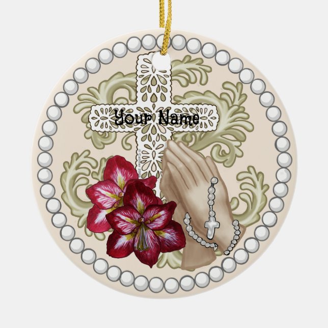 Amaryllis Rosary custom ornament (Front)