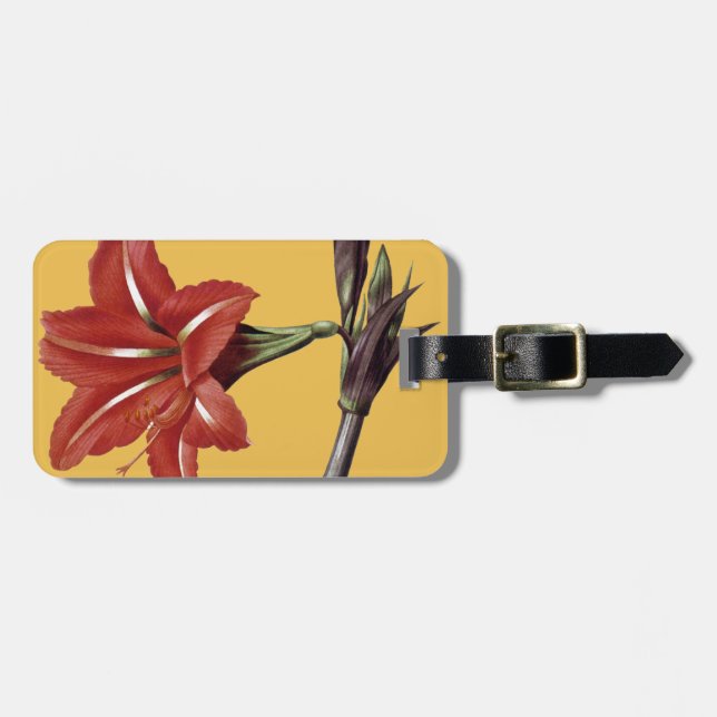 Amaryllis Striped Luggage Tag (Front Horizontal)