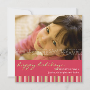 Amaryllis Stripes :: Christmas Photo Card / Invite
