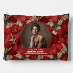 Amaryllis Theme 60Th Birthday Gift For Mum Accessory Pouch