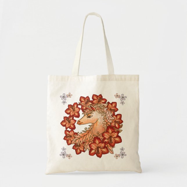 Amaryllis Unicorn Tote Bag (Front)