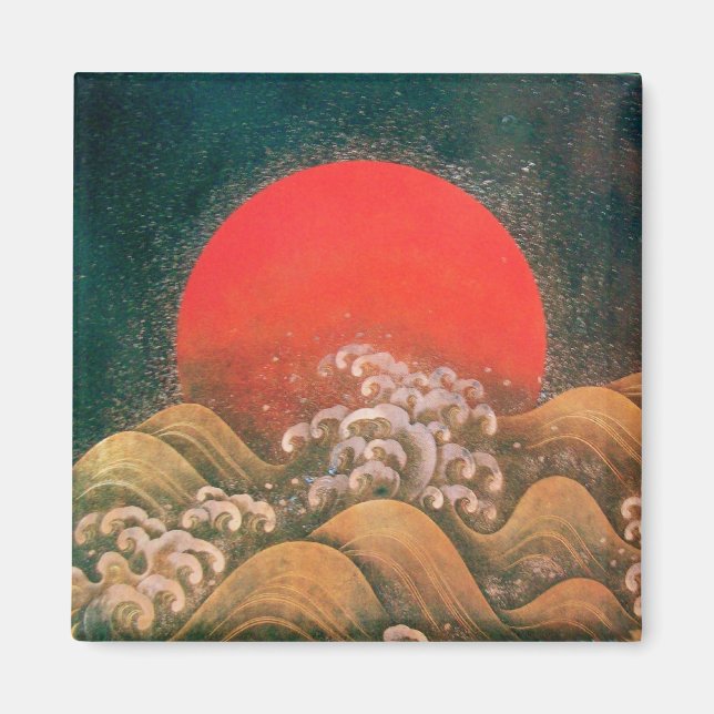 AMATERASU , SUN GODDESS ,red black brown gold Magnet (Front)