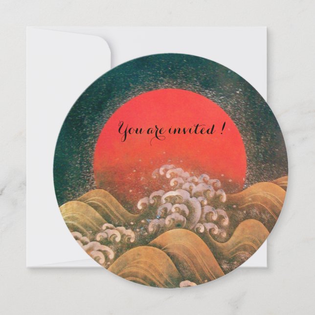 AMATERASU , SUN GODDESS ,red black brown Invitation (Front)