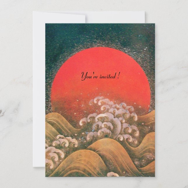 AMATERASU , SUN GODDESS ,red black brown Invitation (Front)