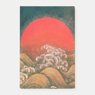 AMATERASU SUN GODDESS Red Black Brown Post-it Notes