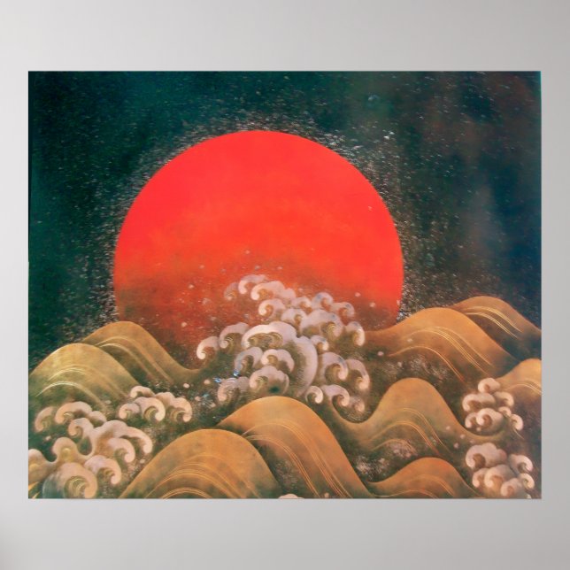 AMATERASU , SUN GODDESS ,red black brown Poster (Front)
