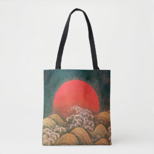 AMATERASU , SUN GODDESS ,red black brown Tote Bag