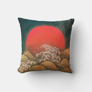 AMATERASU ,SUN GODDESS red,brown black Cushion