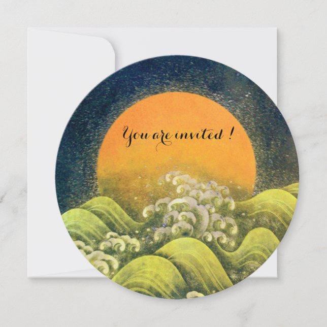 AMATERASU , SUN GODDESS ,Red Yellow Black Green Invitation (Front)