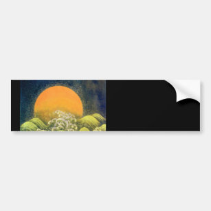 AMATERASU , SUN GODDESS , yellow green black Bumper Sticker