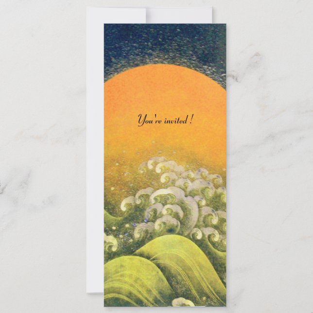 AMATERASU , SUN GODDESS ,yellow green black Invitation (Front)