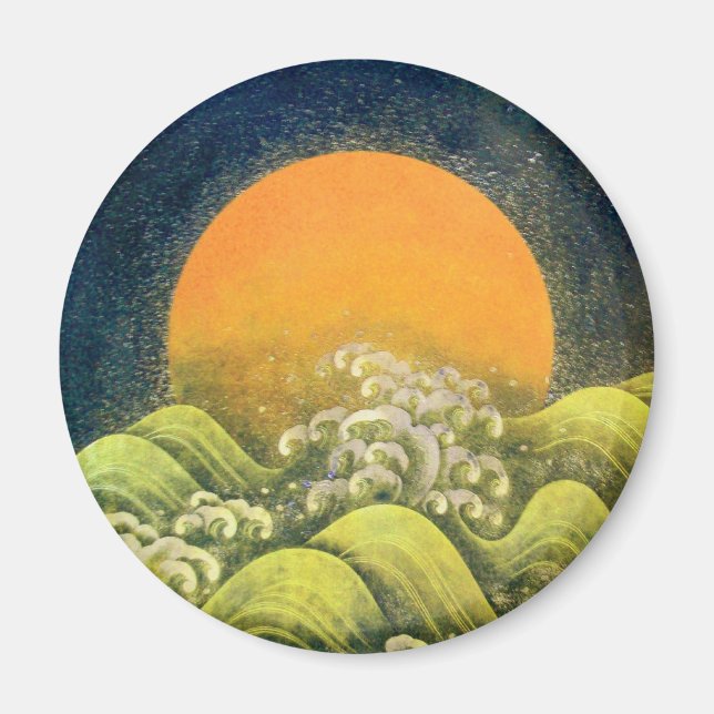 AMATERASU , SUN GODDESS , yellow green black Magnet (Front)