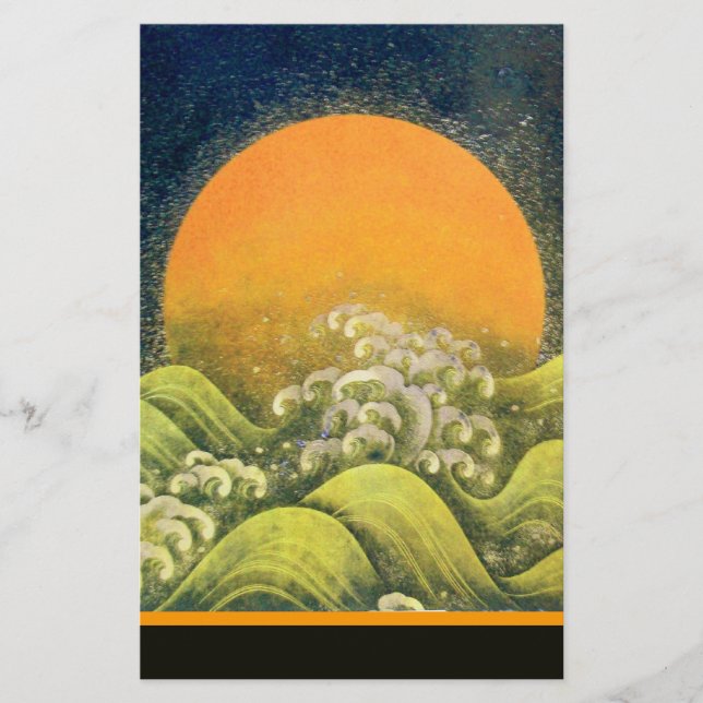 AMATERASU , SUN GODDESS , yellow green black Stationery (Front)