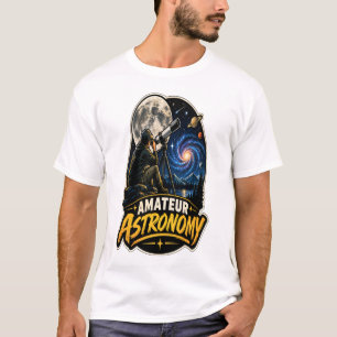 Amateur Astronomy Telescope and Galaxy Vintage T-Shirt