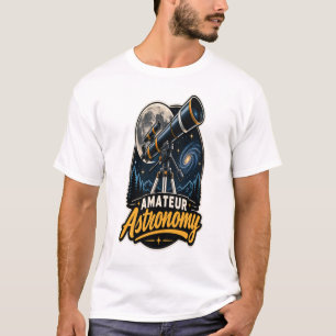 Amateur Astronomy Telescope and Galaxy Vintage  T-Shirt