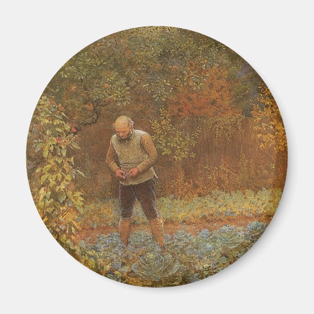 Amateur (Coachman & Cabbages) by Frederick Walker Magnet (Front)