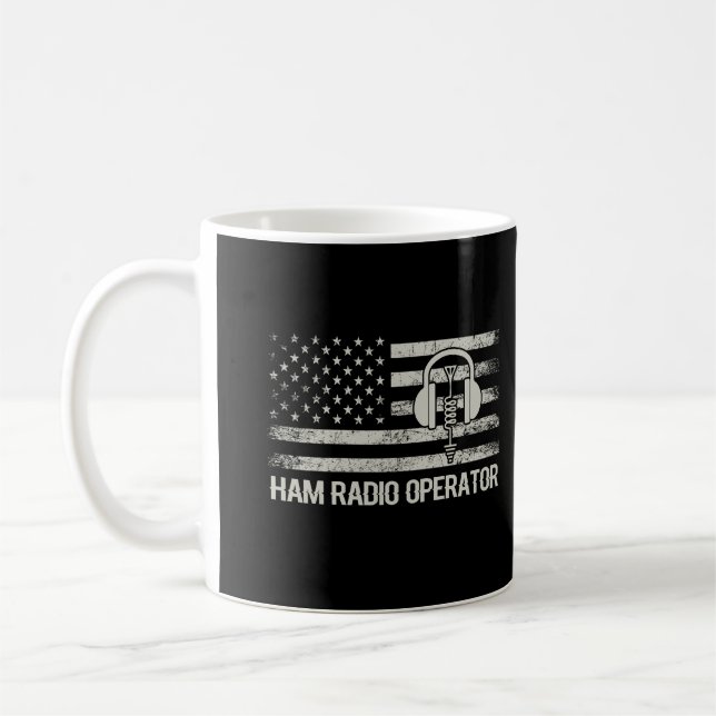 Amateur Ham Radio Flag Coffee Mug (Left)