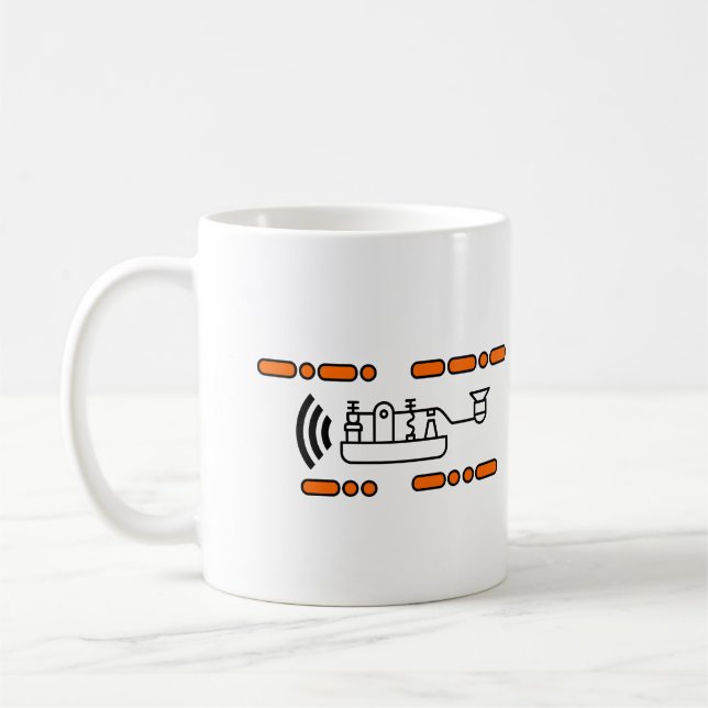 Amateur Ham radio Morse Code CQ Dx Coffee Mug (Left)