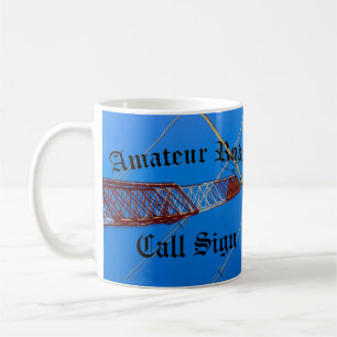 Amateur Radio and Call Sign Blackletter Coffee Mug