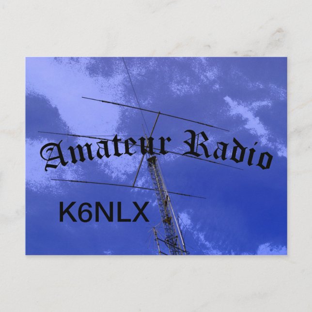 Amateur Radio and Call Sign Postcard (Front)