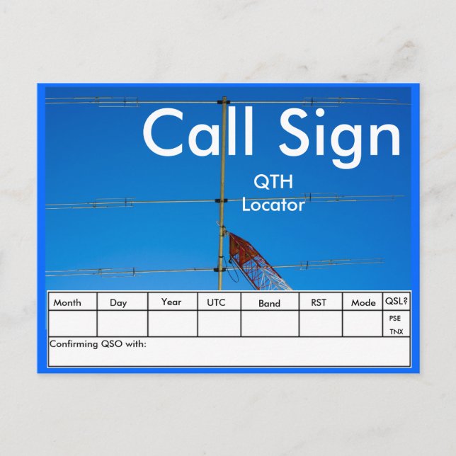 Amateur Radio Antenna QSL Postcard (Front)