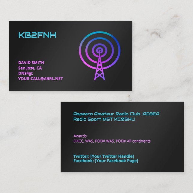 Amateur Radio Business Card (Front/Back)