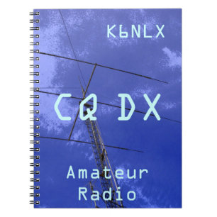 Amateur Radio Call Sign CQ DX Spiral Notebook