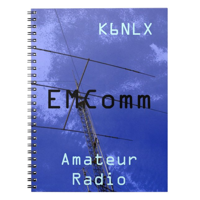 Amateur Radio Call Sign EMComm Spiral Notebook (Front)