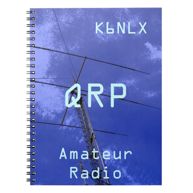 Amateur Radio Call Sign QRP Spiral Notebook (Front)