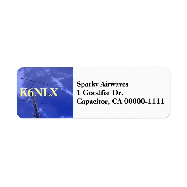 Amateur Radio Callsign Address Label (Front)