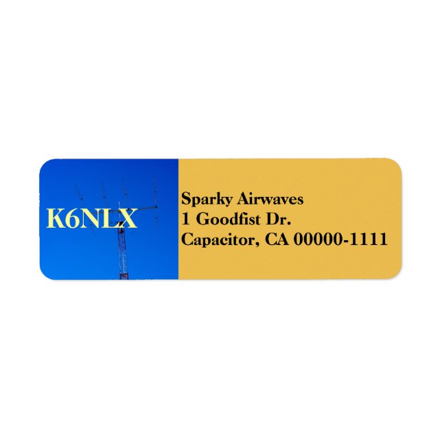 Amateur Radio Callsign Address Label (Front)