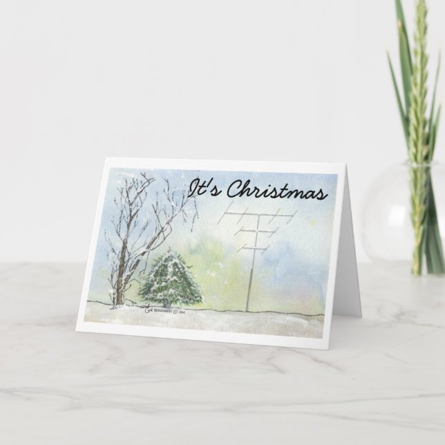 Amateur Radio Christmas Card with Verse (Front)