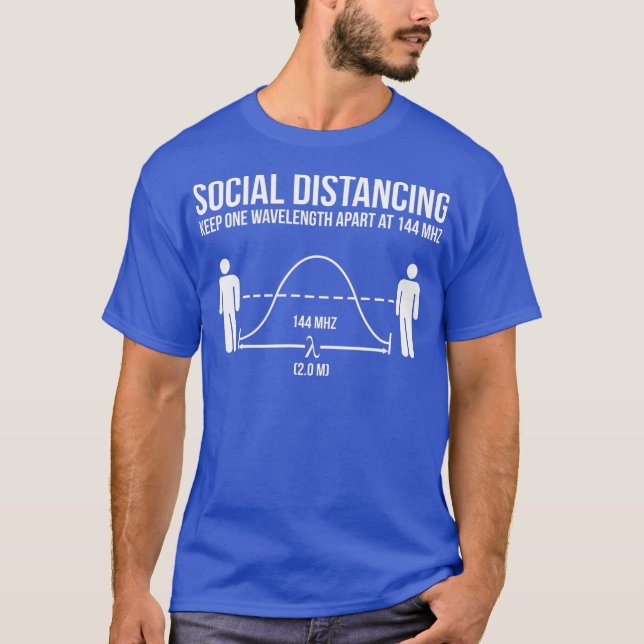 Amateur Radio Ham Funny Social Distancing T-Shirt (Front)