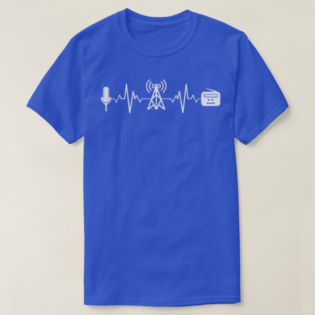 Amateur Radio Heartbeat  1  T-Shirt (Design Front)