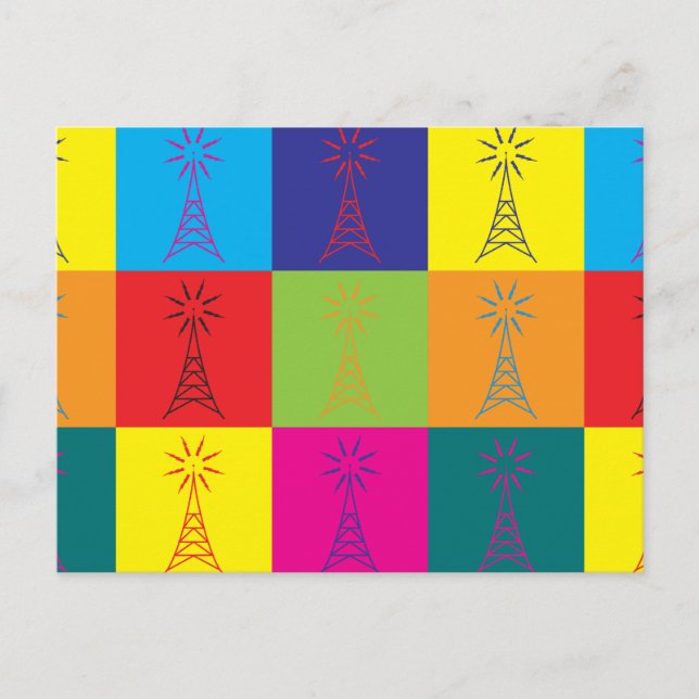 Amateur Radio Pop Art Postcard (Front)