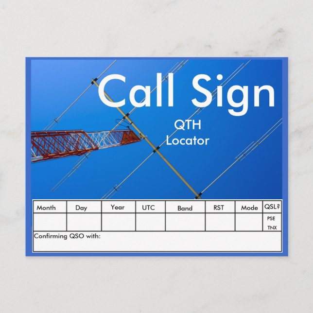 Amateur Radio QSL Postcard (Front)