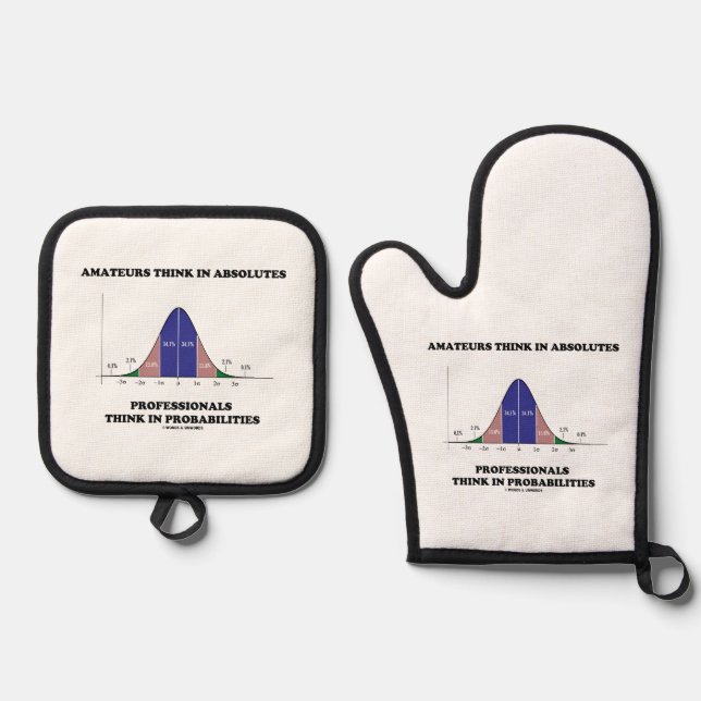 Amateurs Think Absolutes Professionals Think Stats Oven Mitt & Pot Holder Set (Front)