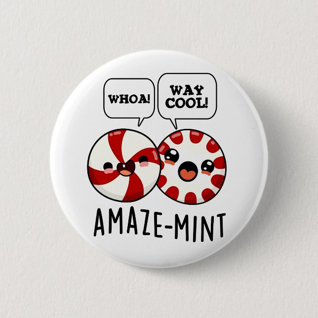 Amaze-mint Funny Peppermint Pun  6 Cm Round Badge (Front)