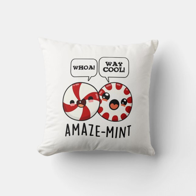 Amaze-mint Funny Peppermint Pun  Cushion (Front)